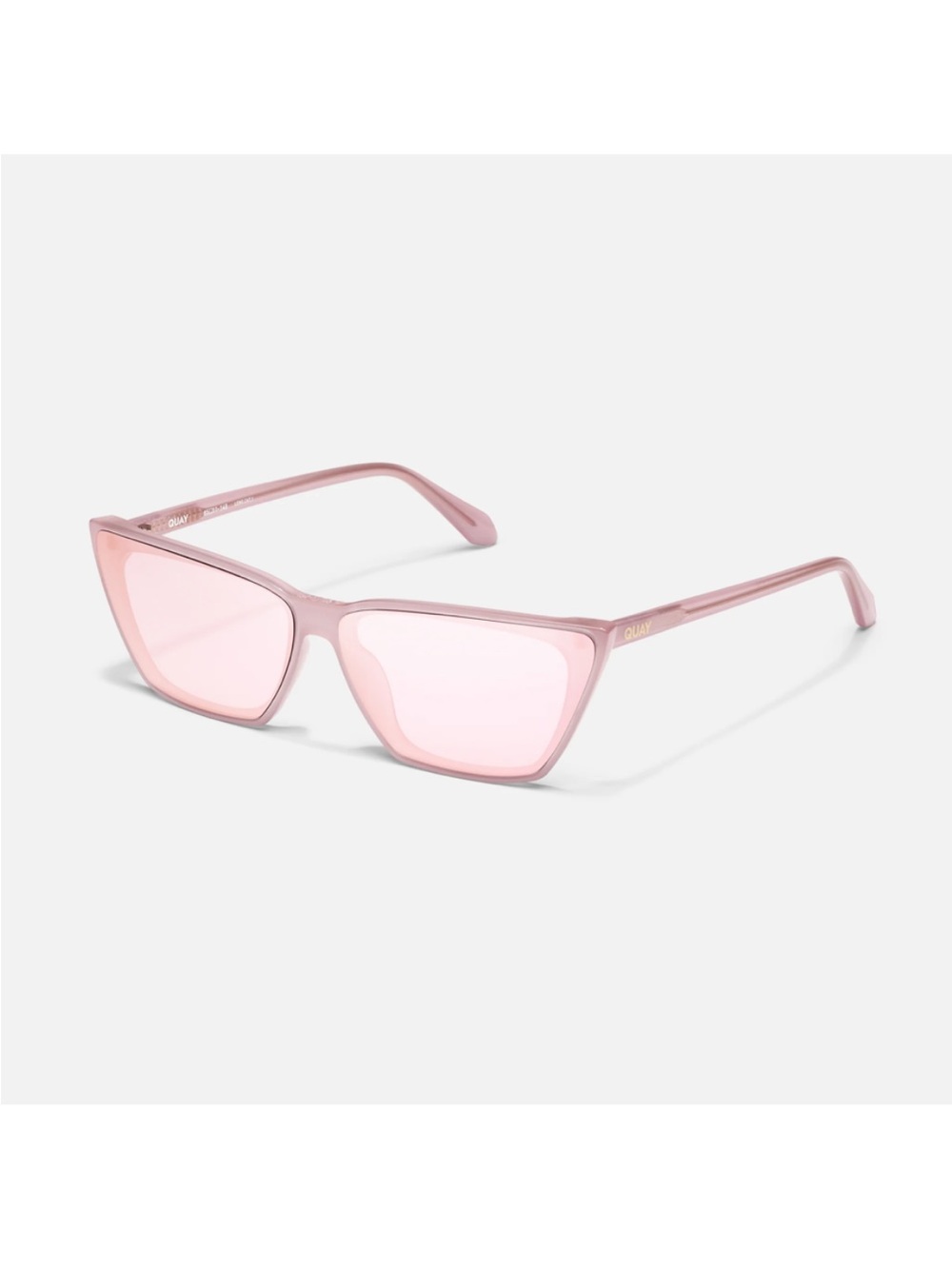 Quay Australia Bad Habit Cat-Eye Sunglasses Pale Pink Frame / Digi Pink Lens